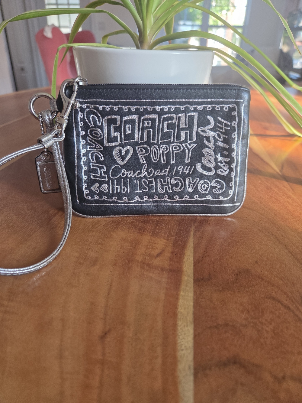 COACH Poppy Black Wristlet Wallet
